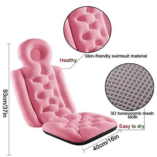 EEUK Tub Cushion Adult for Butt, Per Vasca Da Bagno E Spa Per Testa, Schiena, Spalle E Collo, Adatto Per Vasche Da Bagno, Vasche Idromassaggio E Spa (93 X 40 cm) Pink