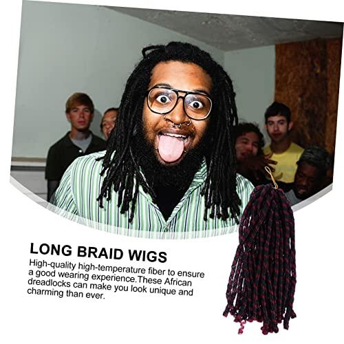 BESTOYARD BESTOYARD 3 Pcs Wig Dirty Braid African Curly Wigs bray wyatt Curly Full braiding hair black havana fake dreads wig womens wigs dread wig clothing crochet Domestic Silk (Polyester Fiber) man