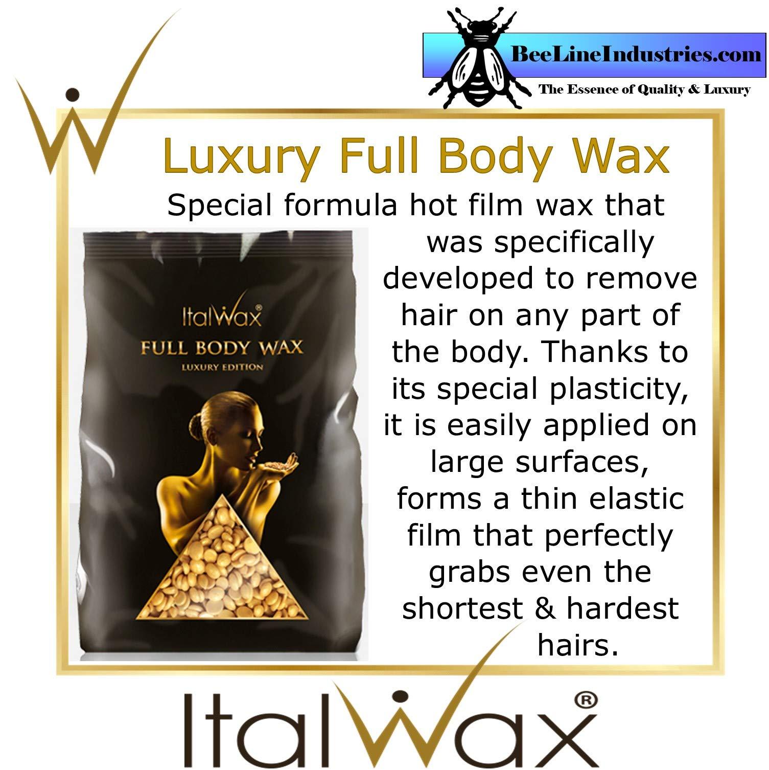 Bee Line Industries ItalWax Luxury Full Body Wax - Hard Stripless Wax Beads 2.2lbs - 1 kg. Bag