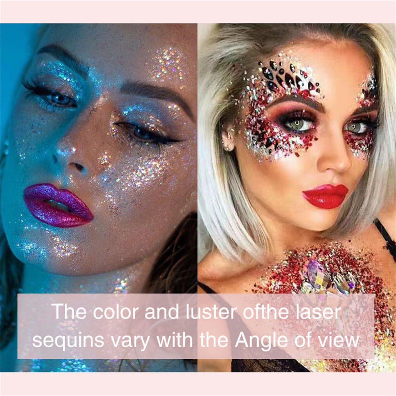 SWEETSHION SWEETSHION Eye Makeup Tape Strips Liquid Eyeshadow Glitter Body Gel Festival Glitter Cosmetic Face Hair Nails Makeup Long Lasting Sparkling Highlighter Pencil