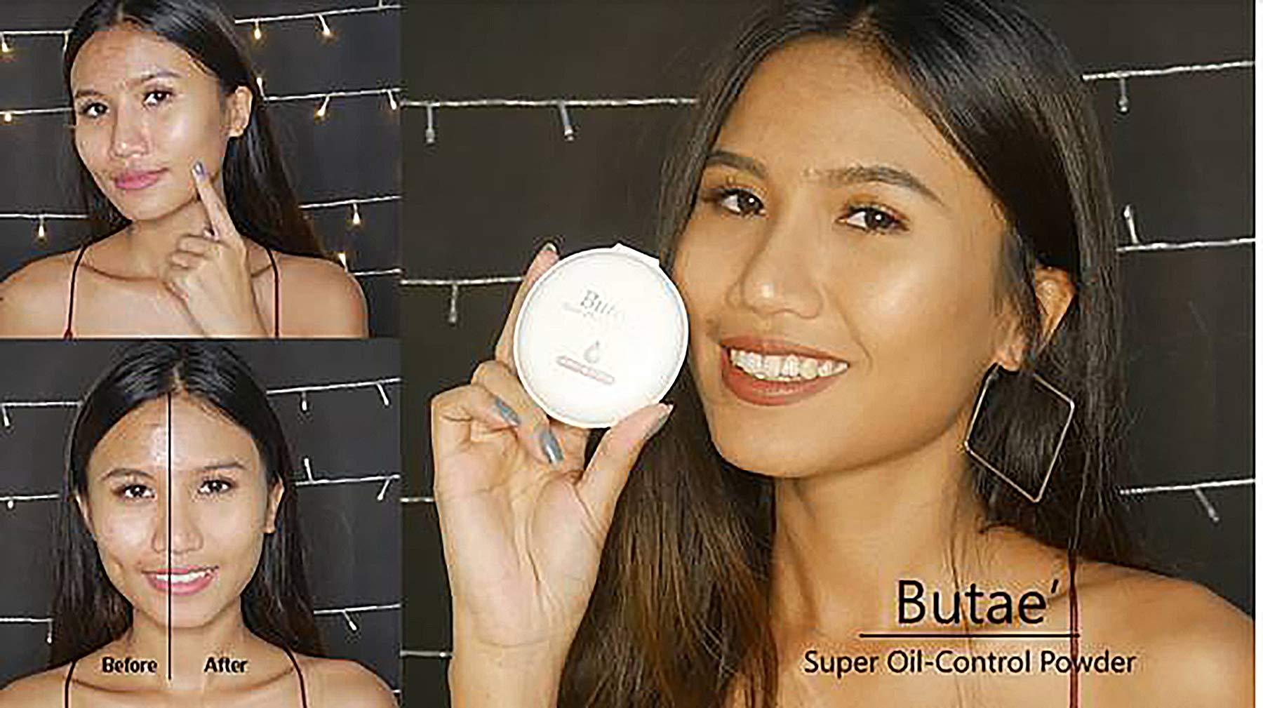 BUTAE Super Oil Control Face Compact Foundation Powder loose Translucent Perfect Skin Smooth Oil-free Pressed Pale Natural Lightweight long-lasting & Makeup Matte 0.50 Oz (14g)