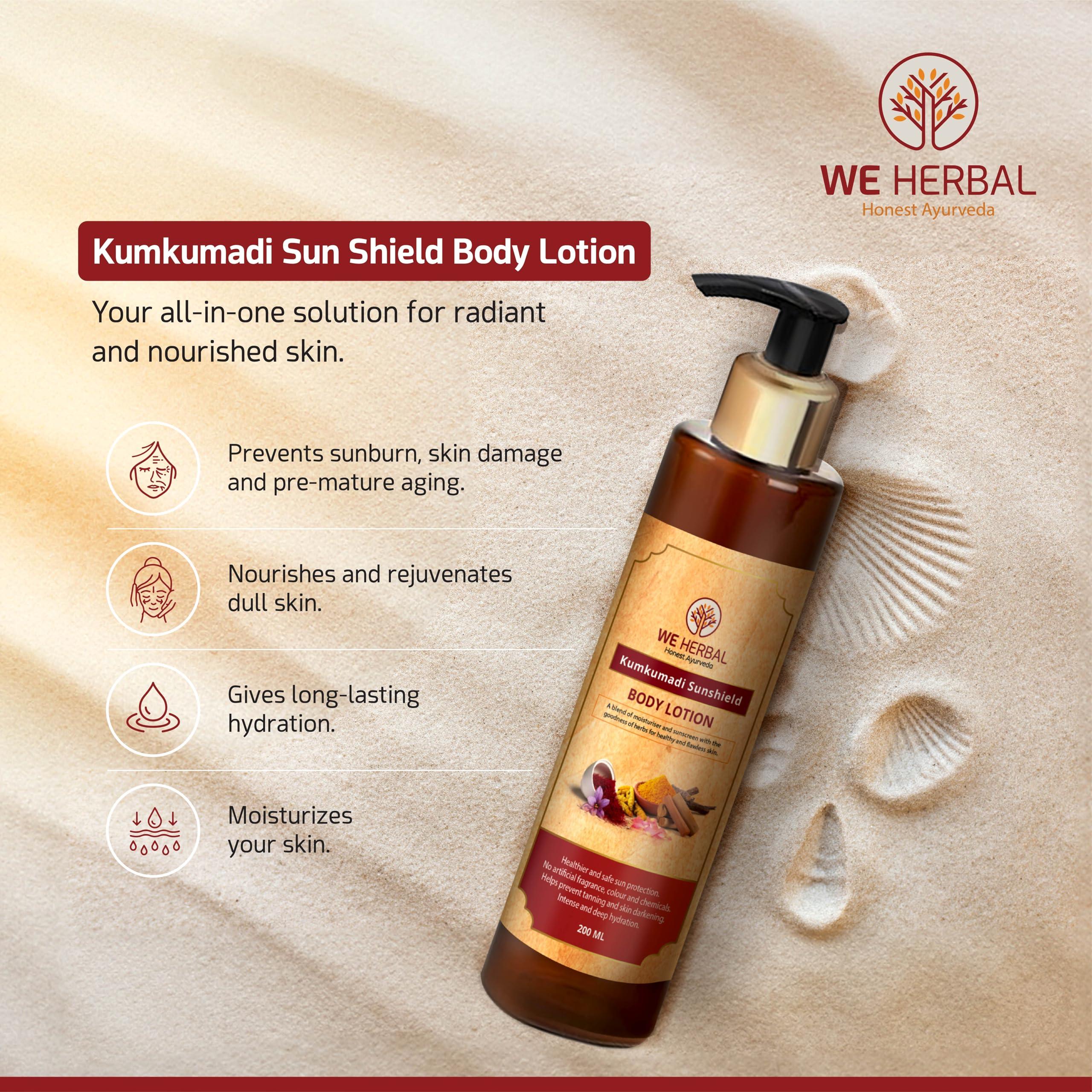 WE HERBAL Honest Ayurveda WE HERBAL Honest Ayurveda Kumkumadi Sunshield Body Lotion, 1 Fl Oz (Pack of 1)