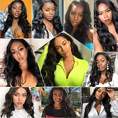 Queen Story Queen Story 30 Inch HD Lace Front Wig Human Hair 4x4 Body Wave Lace Front Wigs Human Hair Pre Plucked with Baby Hair 150% Density Brazilian Virgin Human Hair Wigs for Black Women (30inch)