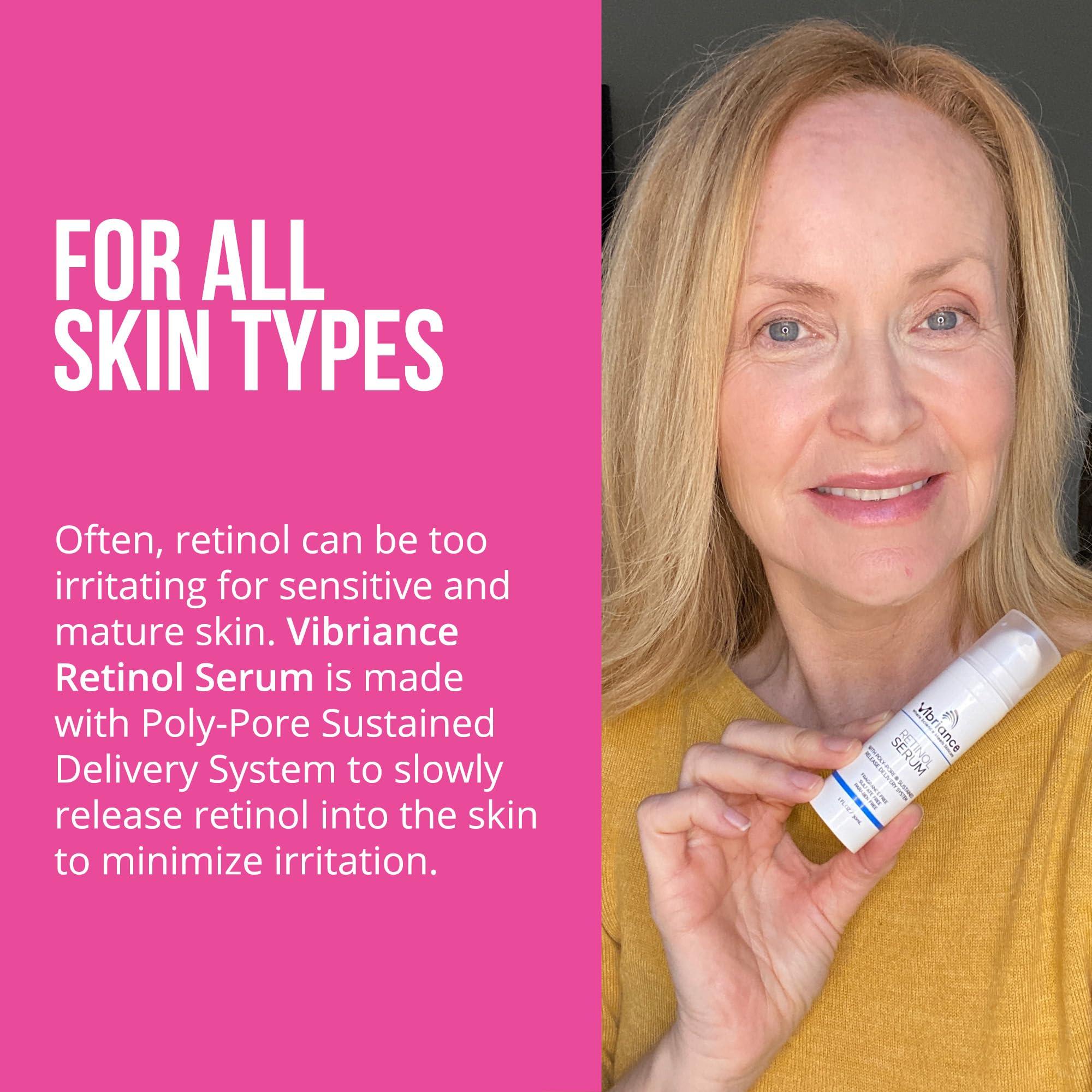 Vibriance Vibriance Retinol Serum for Face - Reduces Appearance of Deep Wrinkles and Large Pores, Enhances Tone, Improves Complexion - Sensitive, Mature Skin Night Cream - 1 fl oz