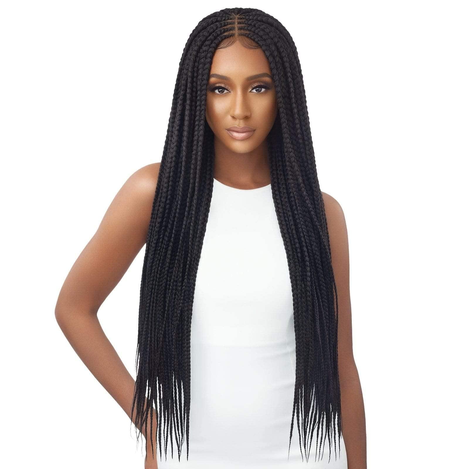 Outre Outre 4x4 Lace Front Wig Pre Braided Hand Tied HD Lace MIDDLE PART FEED IN BOX BRAIDS 36" (1)