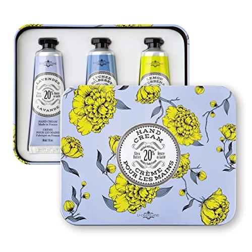 La Chatelaine La Chatelaine Lavender Hand Cream Trio Gift Set and Luxury Triple Milled Soaps (Lavender, Lychee Bilberry, Lemon Verbena)