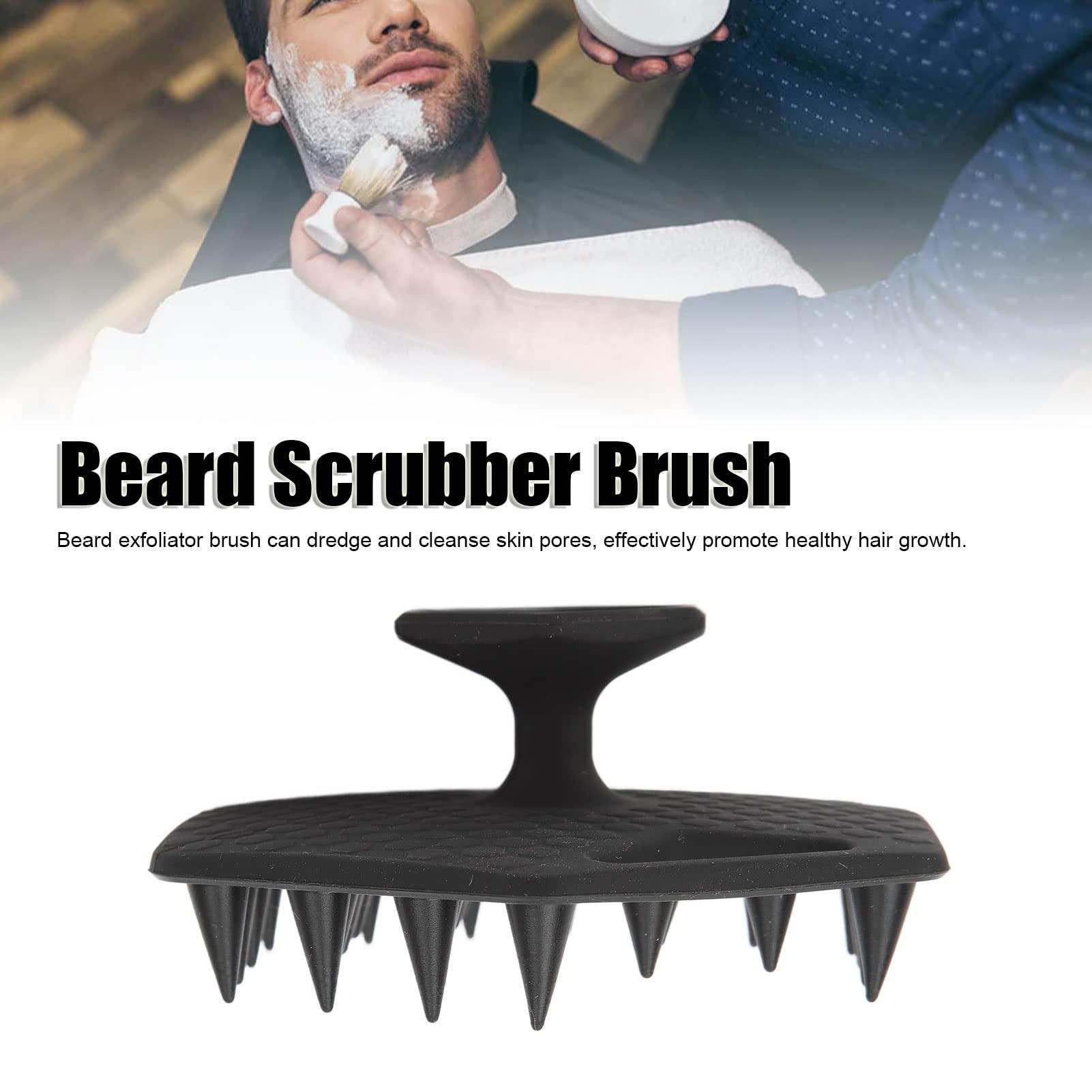 Diydeg Silicone Beard Scrubber for Men, Facial Hair Exfoliator & Brush, Deep Cleans, Unclogs Pores, Promotes & Removes Beardruff, Face Scrubber Exfoliator Face Brush (Black)