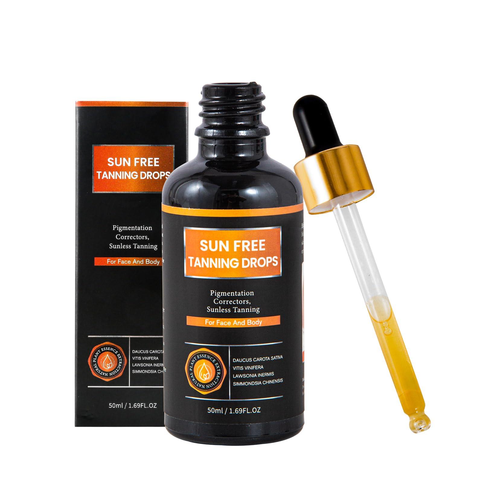 PIPIGE Sun Free-Self Tanning Drops-Bronzing Face Drops-Sunless Self-Tanner for a Natural,Plant extraction formula-DHA content 7%-8%.Moisturizing Bronzing Drops for Face & Body