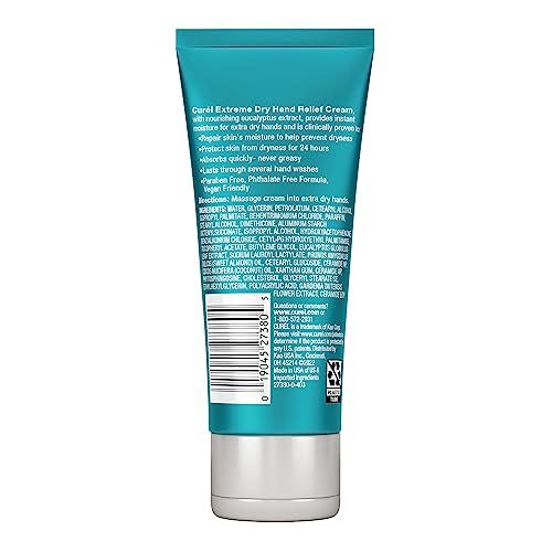 Curel Curel Extreme Dry Hand Dryness Relief, Travel Size Hand Cream, Easily Absorbed for Long-Lasting Relief after Washing Hands, with Eucalyptus Extract, 3 Ounces (Pack of 2)