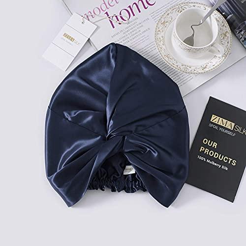 ZIMASILK 22 Momme 100% Mulberry Silk Bonnet for Sleeping & Women Hair Care,  Highest Grade 6A Silk hair wrap for sleeping with Premium Elastic Stay On