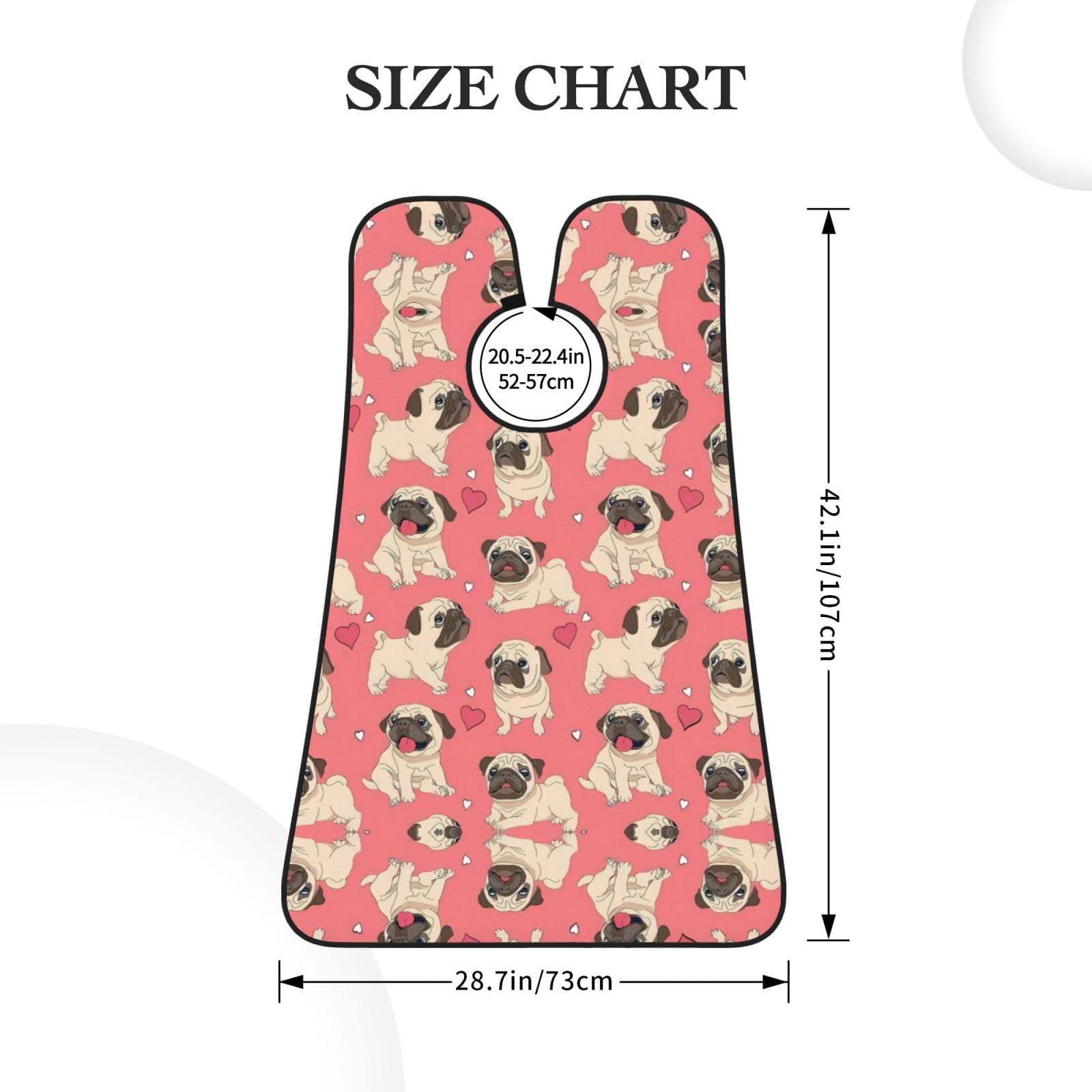YQxwJL YQxwJL Funny Cartoon Pug Puppy Dog Print Beard Bib Beard Apron Beard Hair Catcher For Men Shaving Waterproof Beard Cape