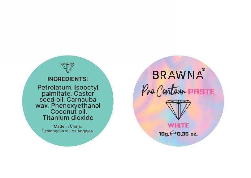 BRAWNA Brawna Pro Contour White Mapping Paste for Brow and Lip Measuring - White Concealer for PMU, Eyebrow Henna, Lamination, Tint