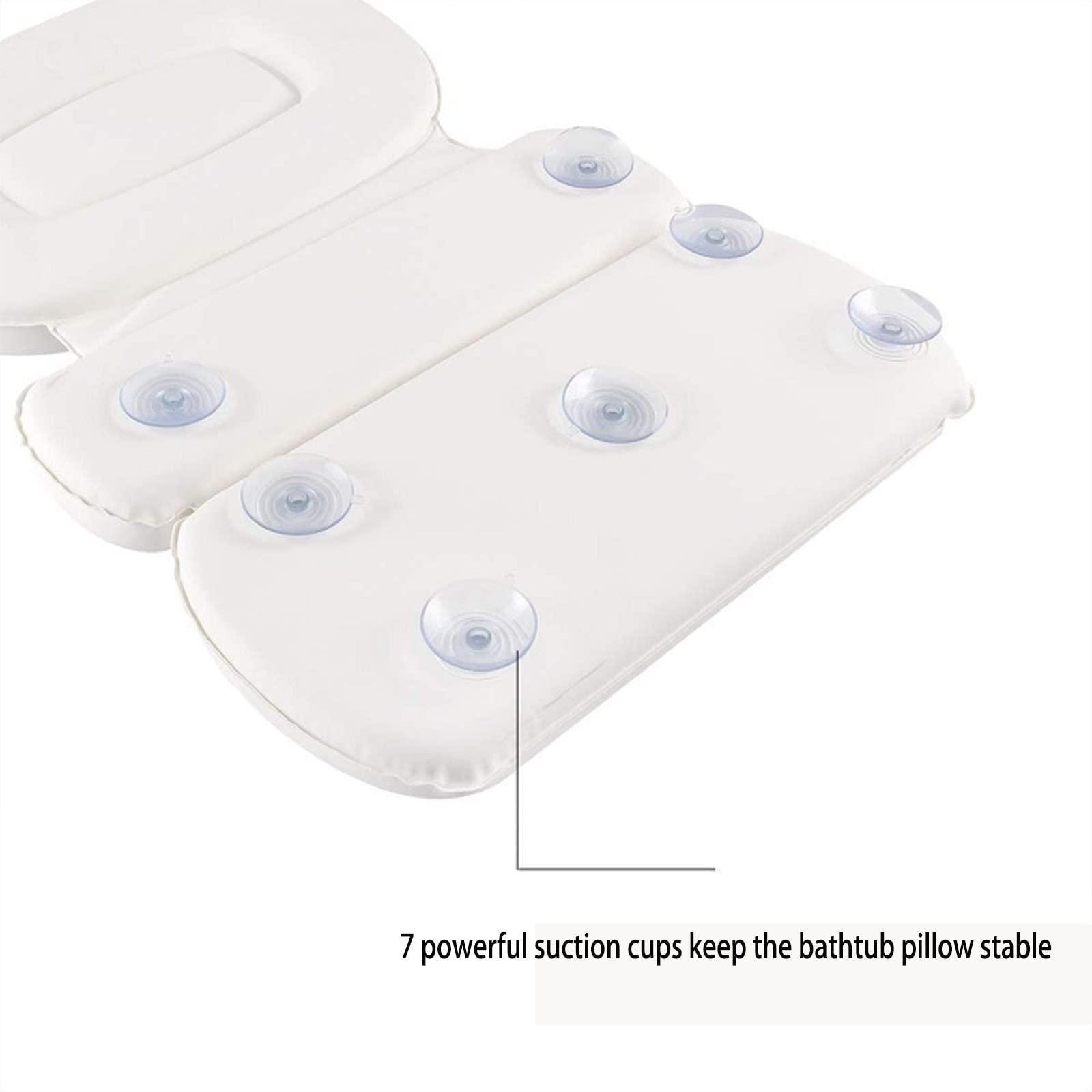 AttreX AttreX Bath Pillow, 3 Panel Ergonomic, for Bath Neck and Back Support with Non-Slip Suction Cup Spa Bath Mat Pillow
