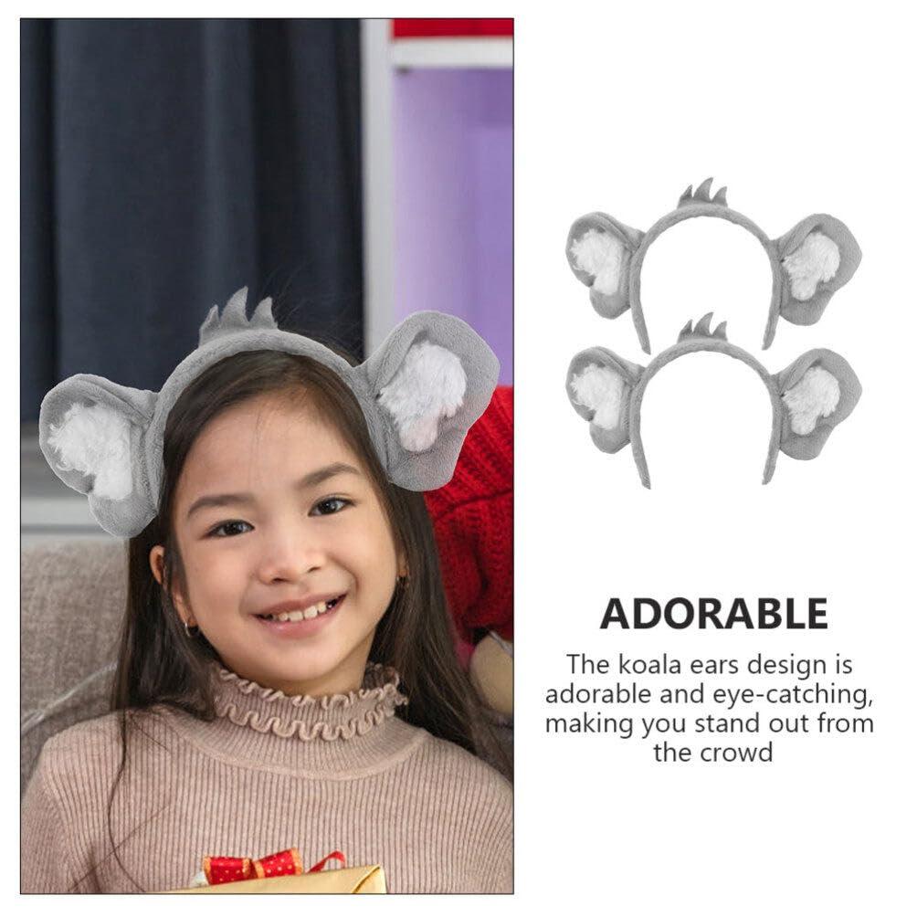 MAGICLULU MAGICLULU 2pcs Koala Ear Headband Cartoon Koala Headband Furry Animal Headbands Cute Koala Hair Hoop for Party Cosplay