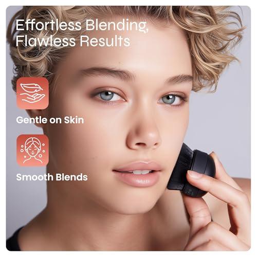 Artis Artis Elite Black Mini Palm Makeup Brush | Luxury Synthetic Cosmefibre Brush | Ideal for foundation, SPF, Skincare | Use with liquids, powders, and creams | Creates a Streak-free application