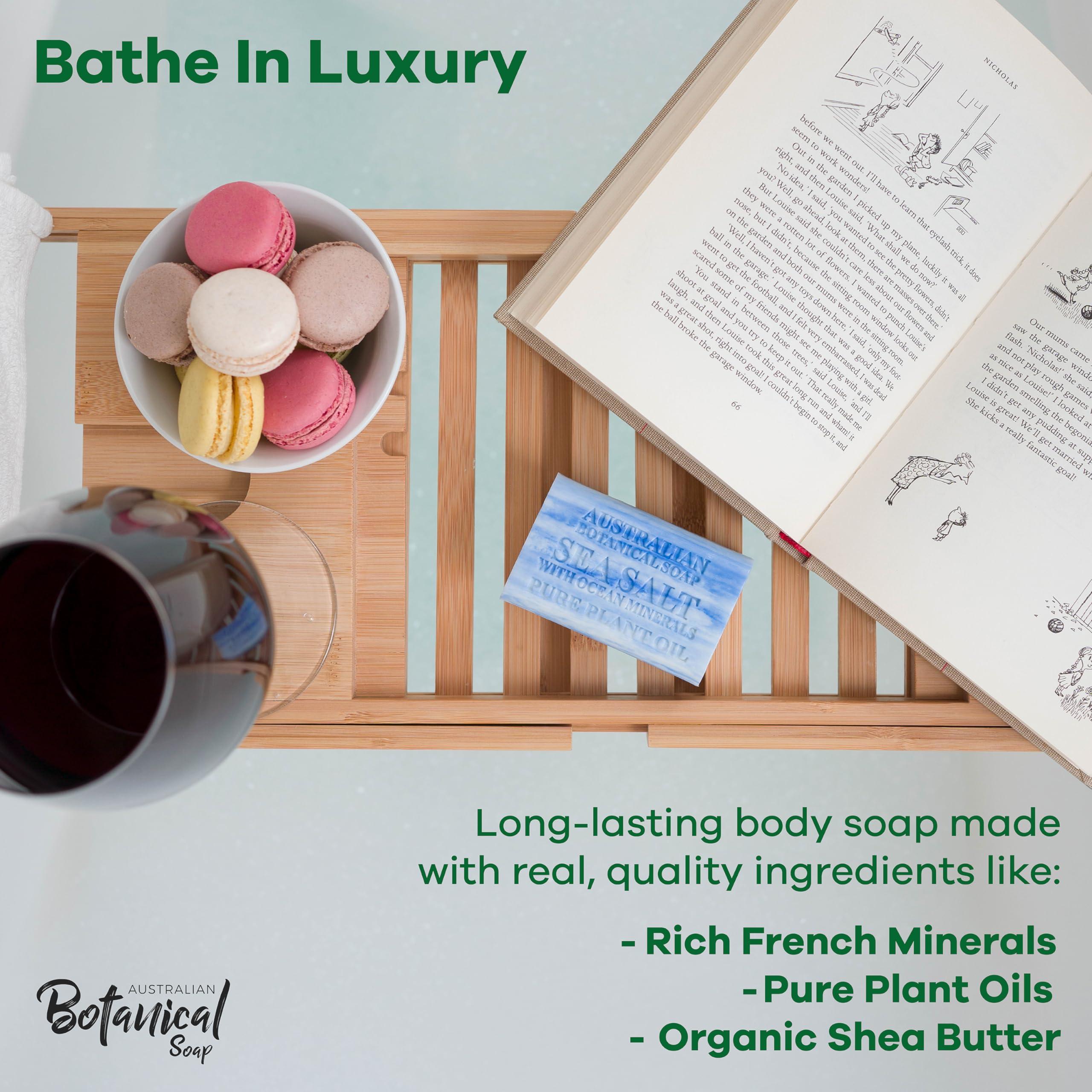 Australian Botanical Soap Australian Botanical Soap, Sea Salt with Ocean Minerals 6.6 oz (187g) Soap Bars | Natural Soap Base | All Skin Types | Women & Men | Shea Butter Enriched Bar Soap - Pack of 8