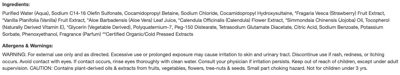 mtz mtz Raw Sugar Kids Strawberry Vanilla Bubble Bath + Body Wash 12 Oz. Made with Plant Derived Ingredients. Vegan and Free of Sulfates and Parabens. (1 Pack)