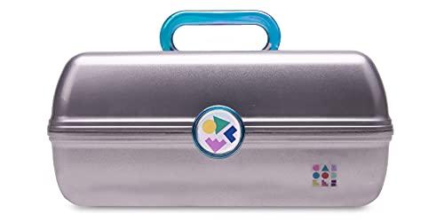 Caboodles Caboodles On-The-Go Girl Makeup Box, Grey - Doodle Edition, Hard Plastic Makeup Organizer Box, Built-In Mirror, Secure Latch for Safe Travel, Spacious Storage for Large Items