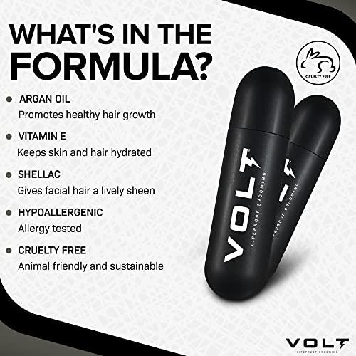 VOLT VOLT Grooming Instant Beard Color ECO 2 Pack Refill - Smudge and Water Resistant Quick Drying Brush on Color for Beards, Mustaches, and Eyebrows, Onyx (Black)