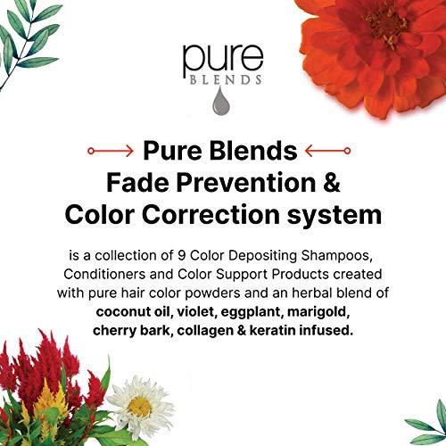 Pure Blends Pure Blends Chestnut Color Depositing Shampoo & Conditioner 33.8 Oz. Brightens and Tones Color Faded Hair Prevent Color Fade & Extend Color Service on Color Treated Hair Semi Permanent Hair Dye