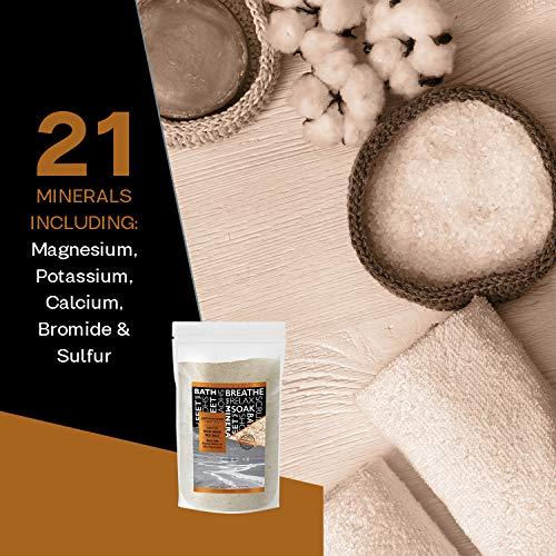 Aromasong 2.43 Lb Raw Dead Sea Salt Not Cleaned, Still Contains All Dead Sea Minerals Including Dead Sea Mud, Fine Medium Grain, Resealable Bulk Pack, Better Absorption & Leaves Your Skin Softer Then Epsom Salt