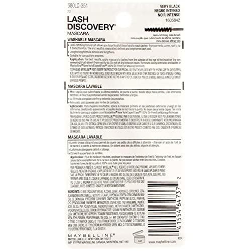 Maybelline New York Maybelline New York Lash Discovery Washable Mascara, Very Black, 0.16 Fluid Ounce