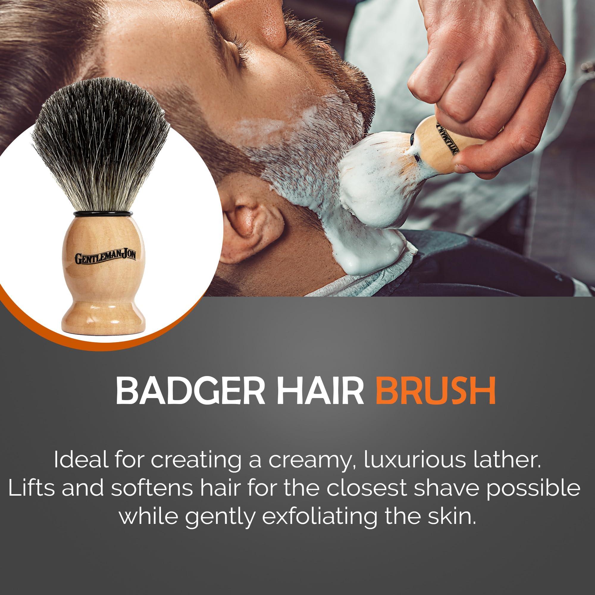 Gentleman Jon Gentleman Jon Straight Razor Shaving Kit | Vintage Wet Shave Grooming Set for Men - Includes: Straight Edge Razor, Hair Shaving Brush, Alum Block, Shave Soap, Bowl & Double Edge Razor Blades