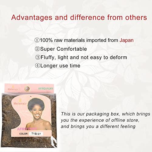 Melanair Melanair Afro Synthetic Puff Drawstring Ponytail Short Kinky Curly Hair Ponytail Hair Extensions with 2 Clips (T27#)