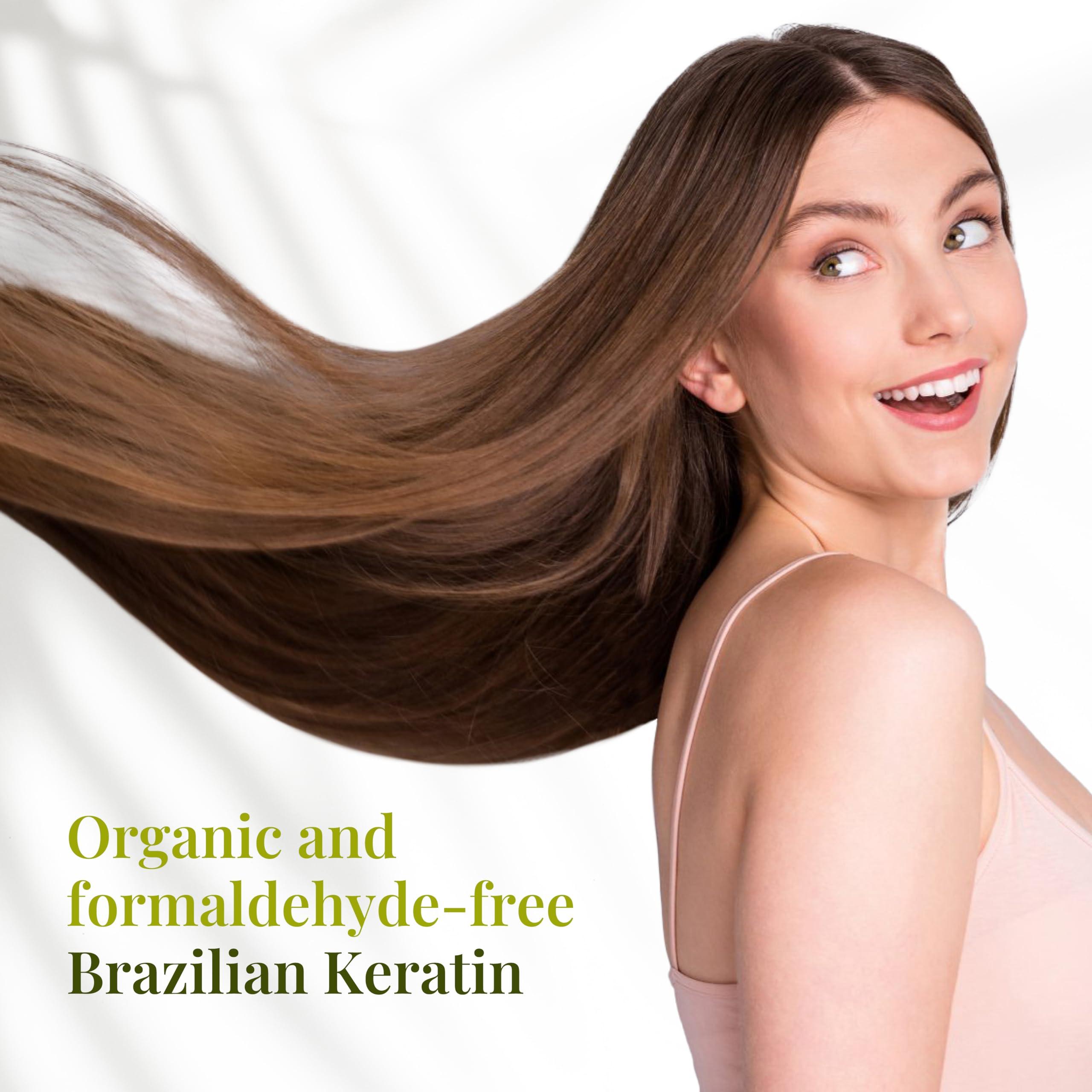 Expert Hair Bio Protein Organic Brazilian Keratin Treatment - Formaldehyde-Free Hair Straightening, Keratina Brasilea, 100ml/3.38oz