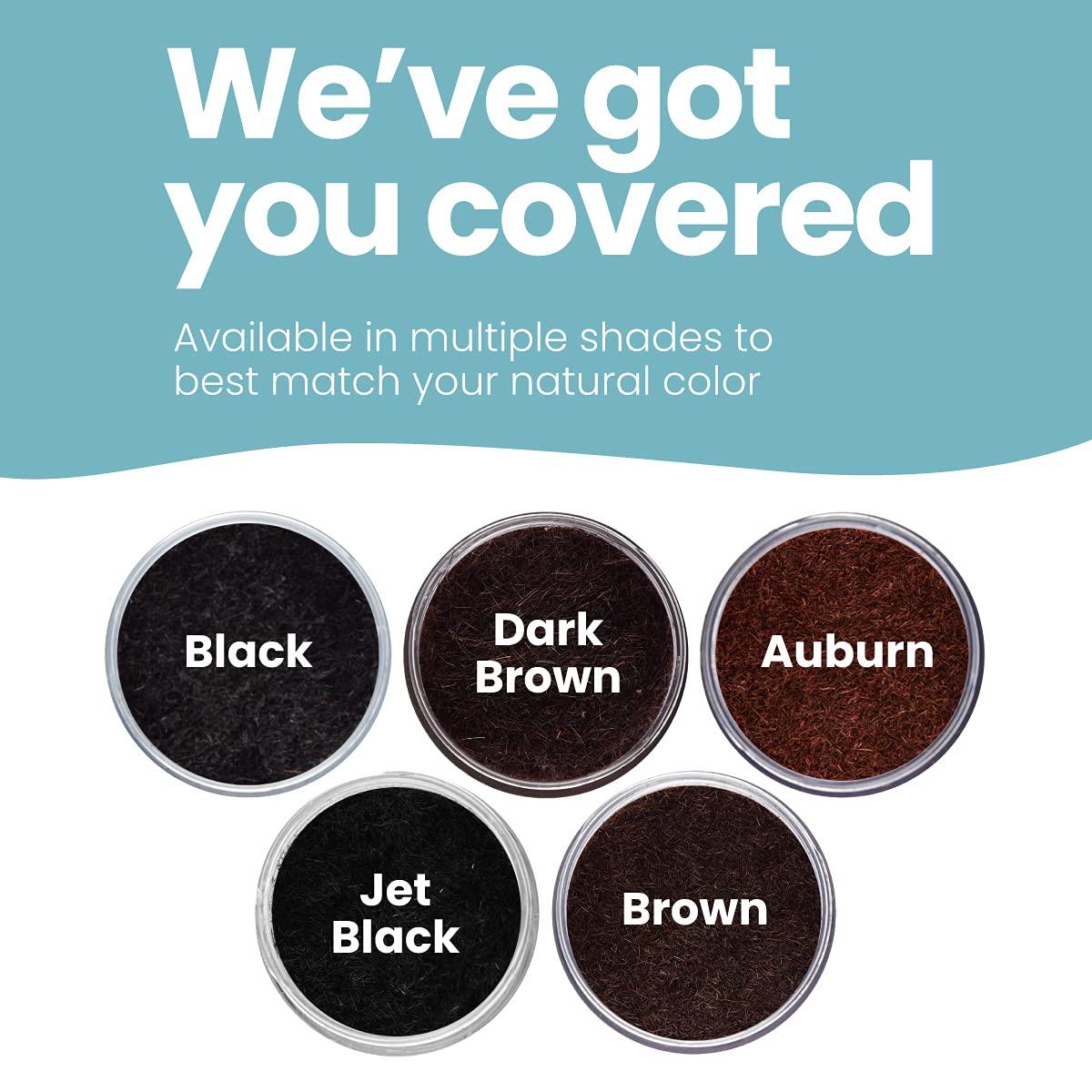 Hair Illusion Hair Illusion Black Real Hair Fibers for Thinning Hair - 100% Natural Texture, Non Synthetic Hair Fibers - Bald Spot Cover Up for Women & Men - 18 Gram