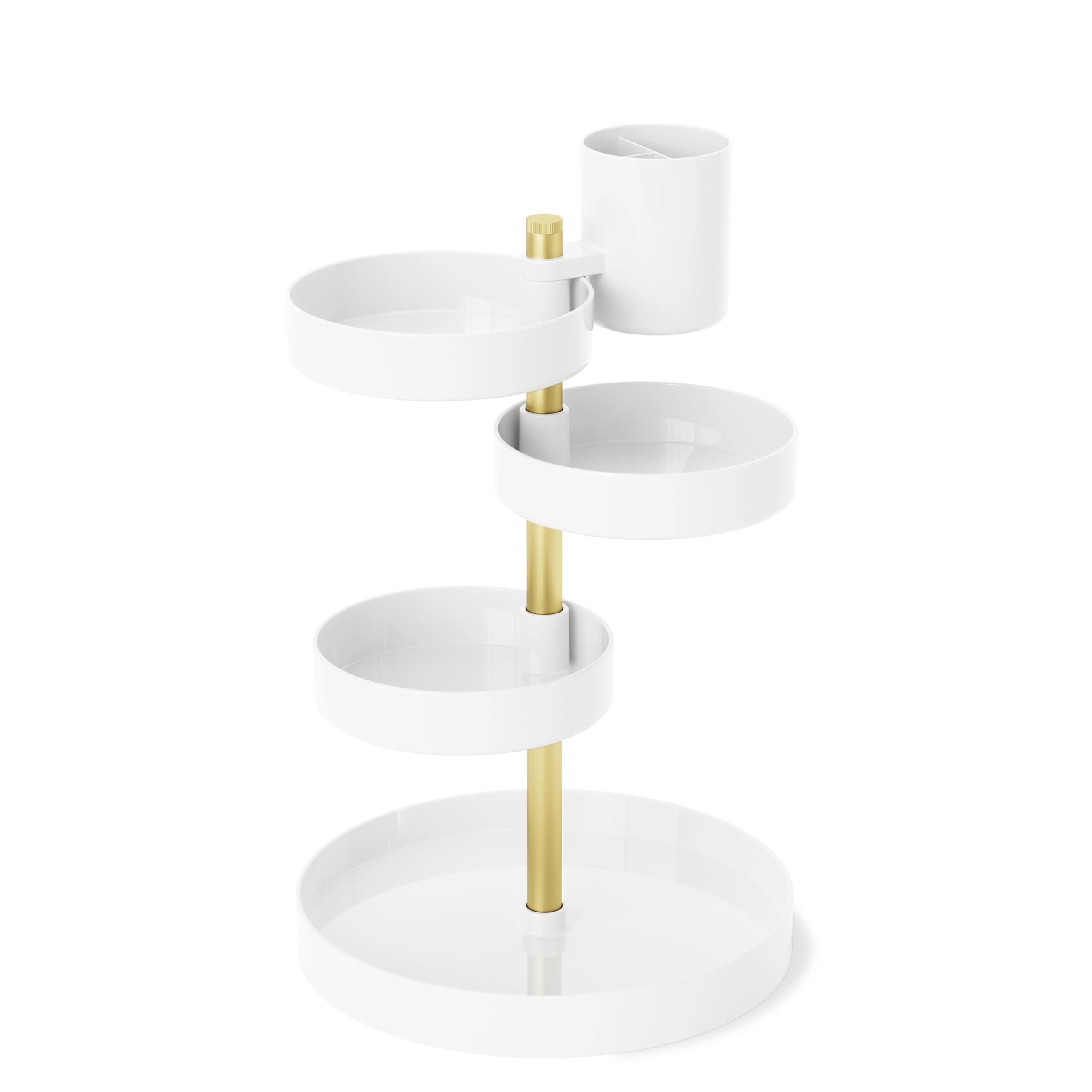 Umbra Umbra Pirouette Cosmetic Organizer, White/Brass