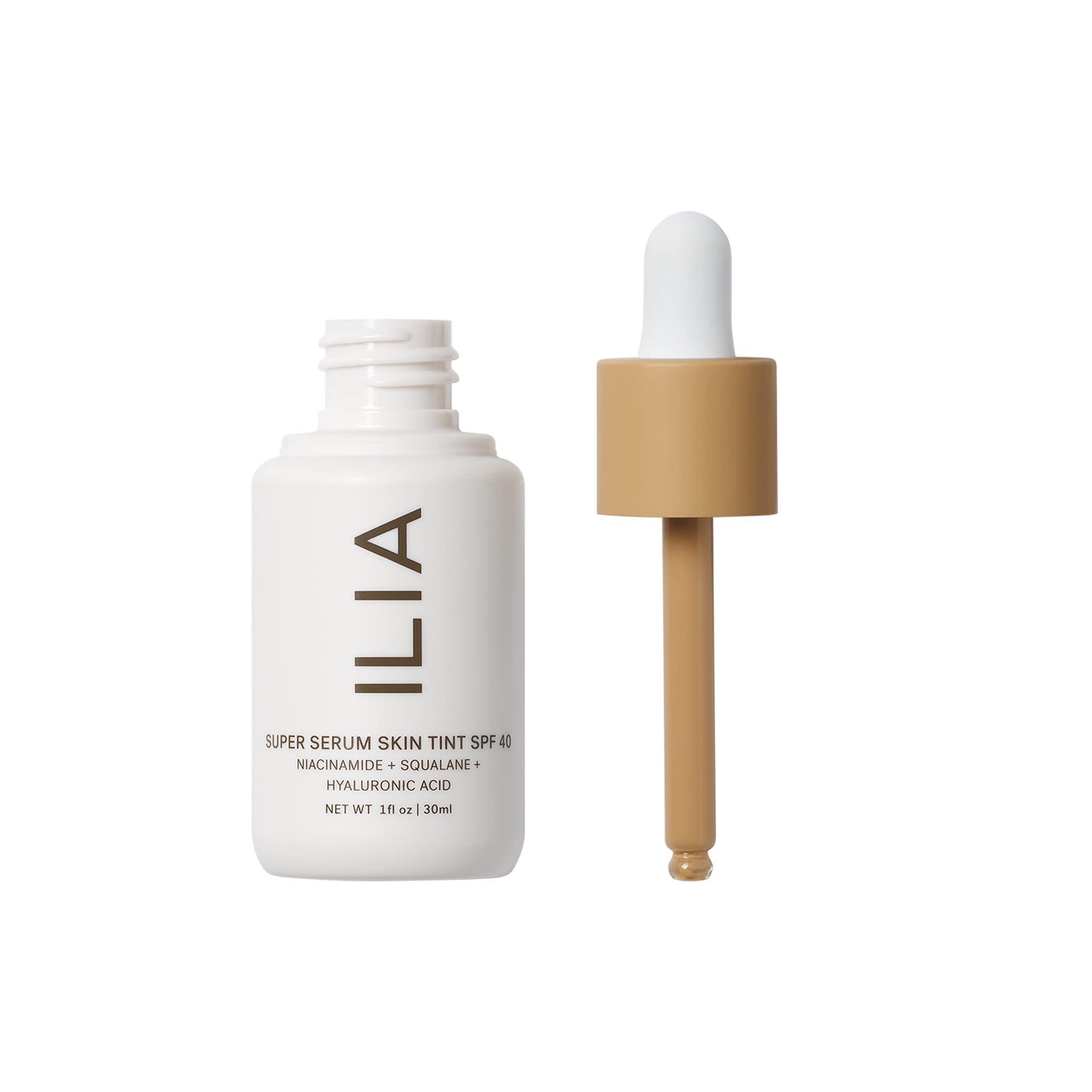 ILIA ILIA - Super Serum Skin Tint SPF 40 | Non-Comedogenic, Vegan, Lightweight to Help Against Blue Light, + Pollution while Hydrating, Smoothing, + Refining (Baikal ST9.5, 1 fl oz | 30 ml)
