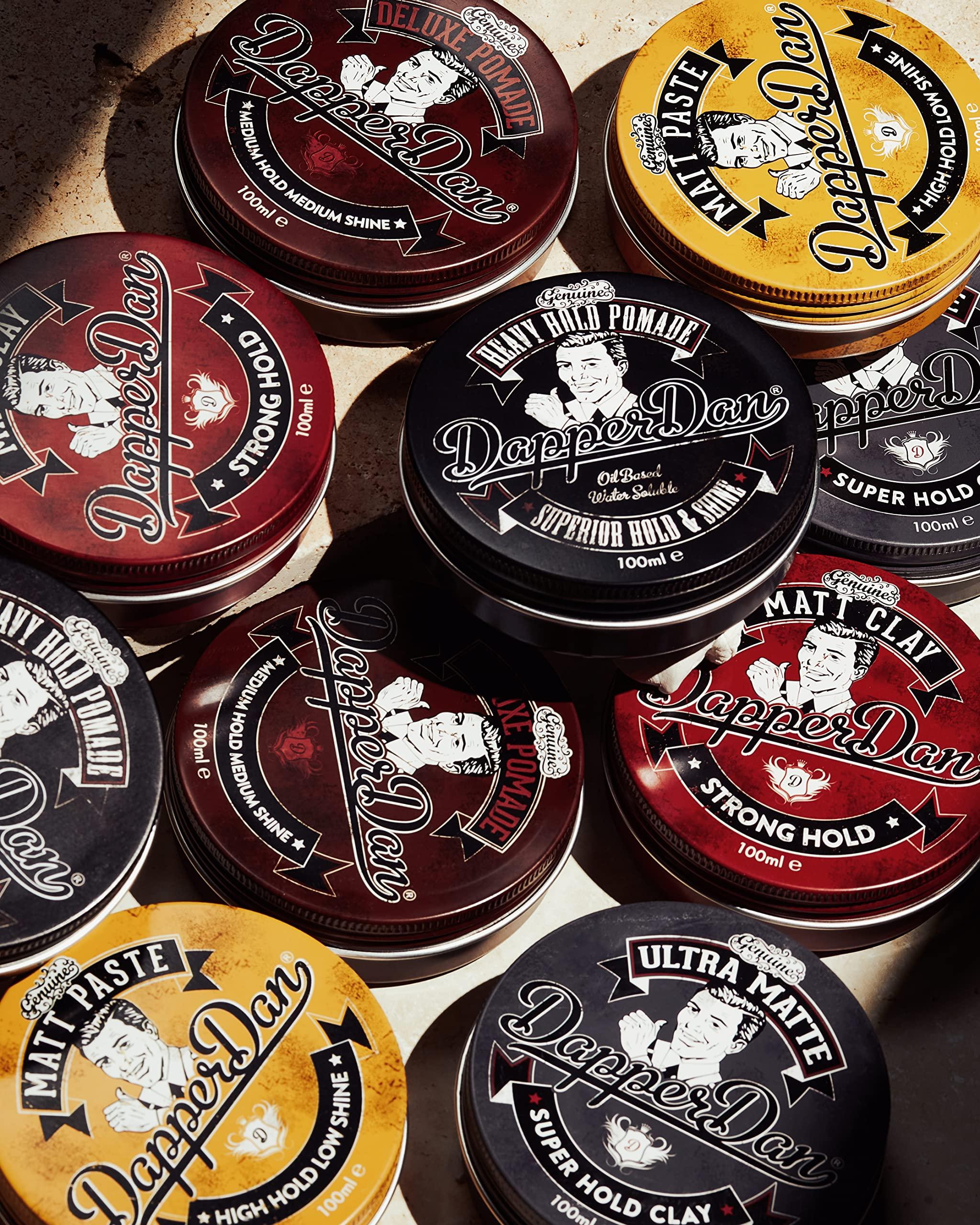 Dapper Dan Dapper Dan Matt Clay, Strong Hold Matt Finish, Soft Clay, Easy Application, Mens Hair Styling Product, 2 x 100 ml