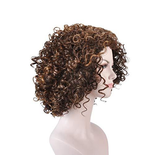 Tirrinia Tirrinia Synthetic Kinky Curly Half Wig Short Afro Wigs Heat Resistant Daily Wig