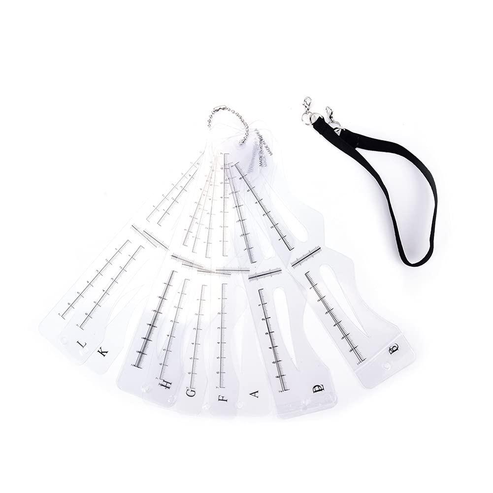 esowemsn A Set of Eyebrow Stencils Kit with a Black Strap 12 Pieces Eyebrow Shaping Tool 12 Styles Eyebrow Shaper Kit Makeup Tools for Eyebrows