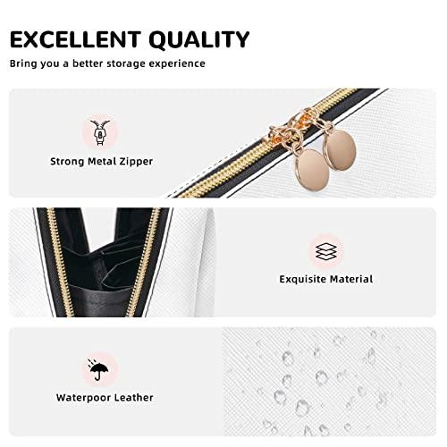 Generic Preppy Makeup Bag for Purse, PU Leather Baseball Laces Softball Makeup Zipper Pouch, Cosmetic Makeup Accessories Organizer Makeup Stuff Bag for College Girls Teens Women