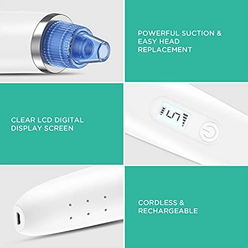 VOYOR VOYOR Blackhead Remover Pore Vacuum - Electric Face Vacuum Pore Cleaner Acne White Heads Removal with Suction Heads (BR510)