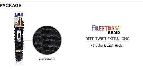 FREETRESS BRAIDS Freetress Crochet Braid - DEEP TWIST EXTRA LONG (1Jet Black)