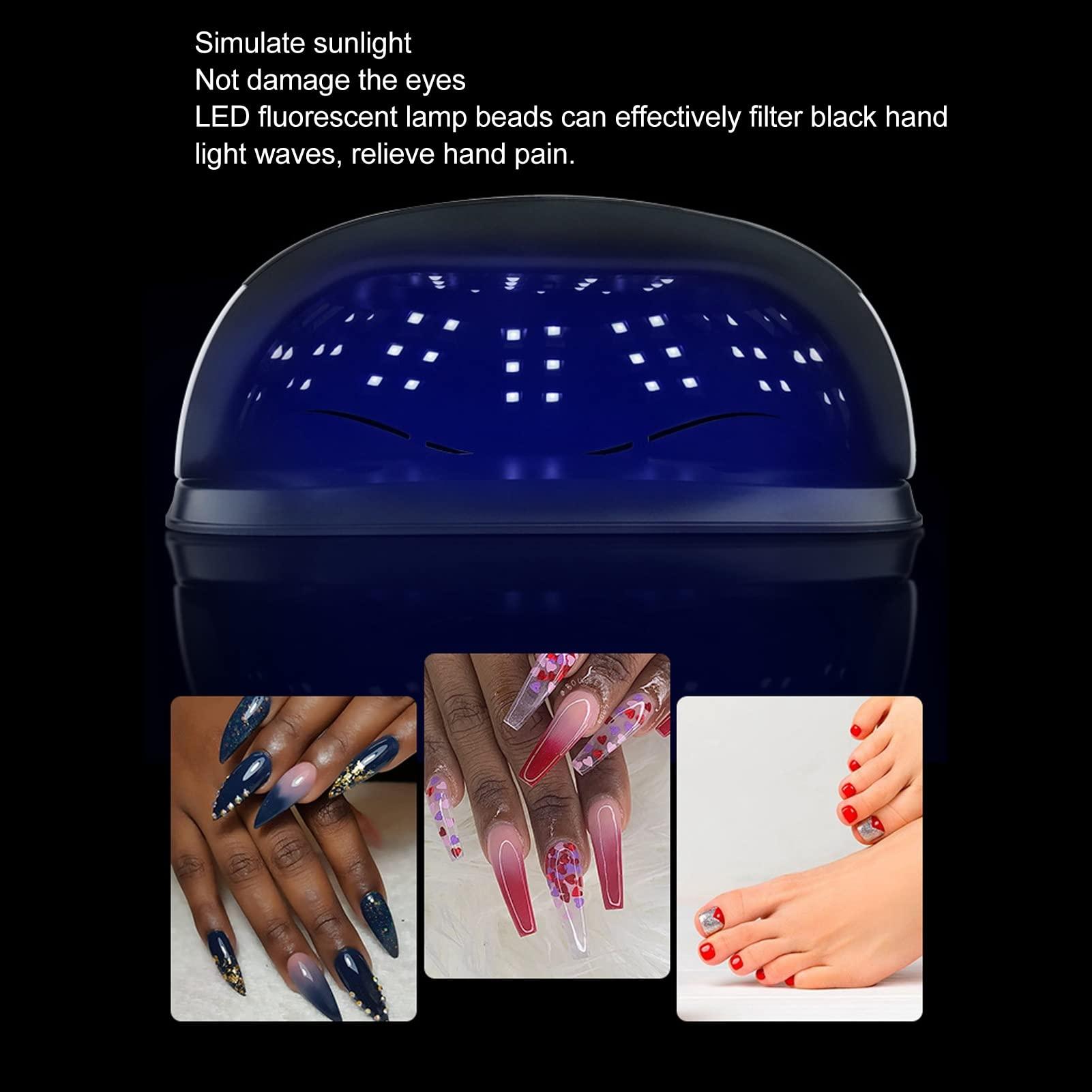 Yosoo Nail Art 256W LED Nail Lamp for Gel Polish, Tools Curing Lamps Fast LED Dryer Nail Curing Light with 57Lamp Beads,Nail Art Salon Accessories with 4 Timers Portable