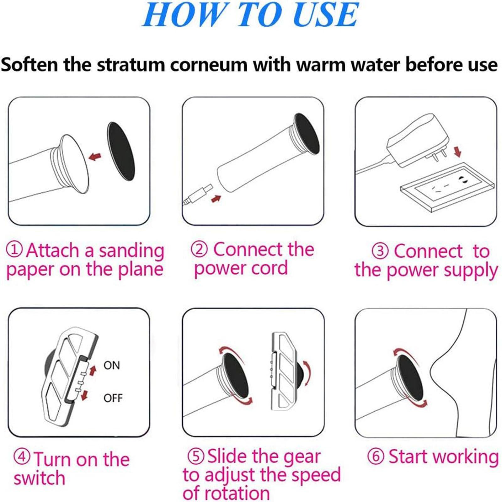 Ravifun Electric Callus Remover, Ravifun Foot File Pedicure Tool with Speed Controller and 60pcs Replacement Sandpaper Disk for Men Women Dead Dry Crack Skin Calluses