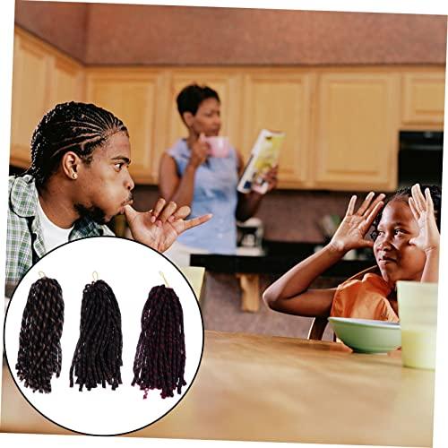 BESTOYARD BESTOYARD 3 Pcs Wig Dirty Braid African Curly Wigs bray wyatt Curly Full braiding hair black havana fake dreads wig womens wigs dread wig clothing crochet Domestic Silk (Polyester Fiber) man