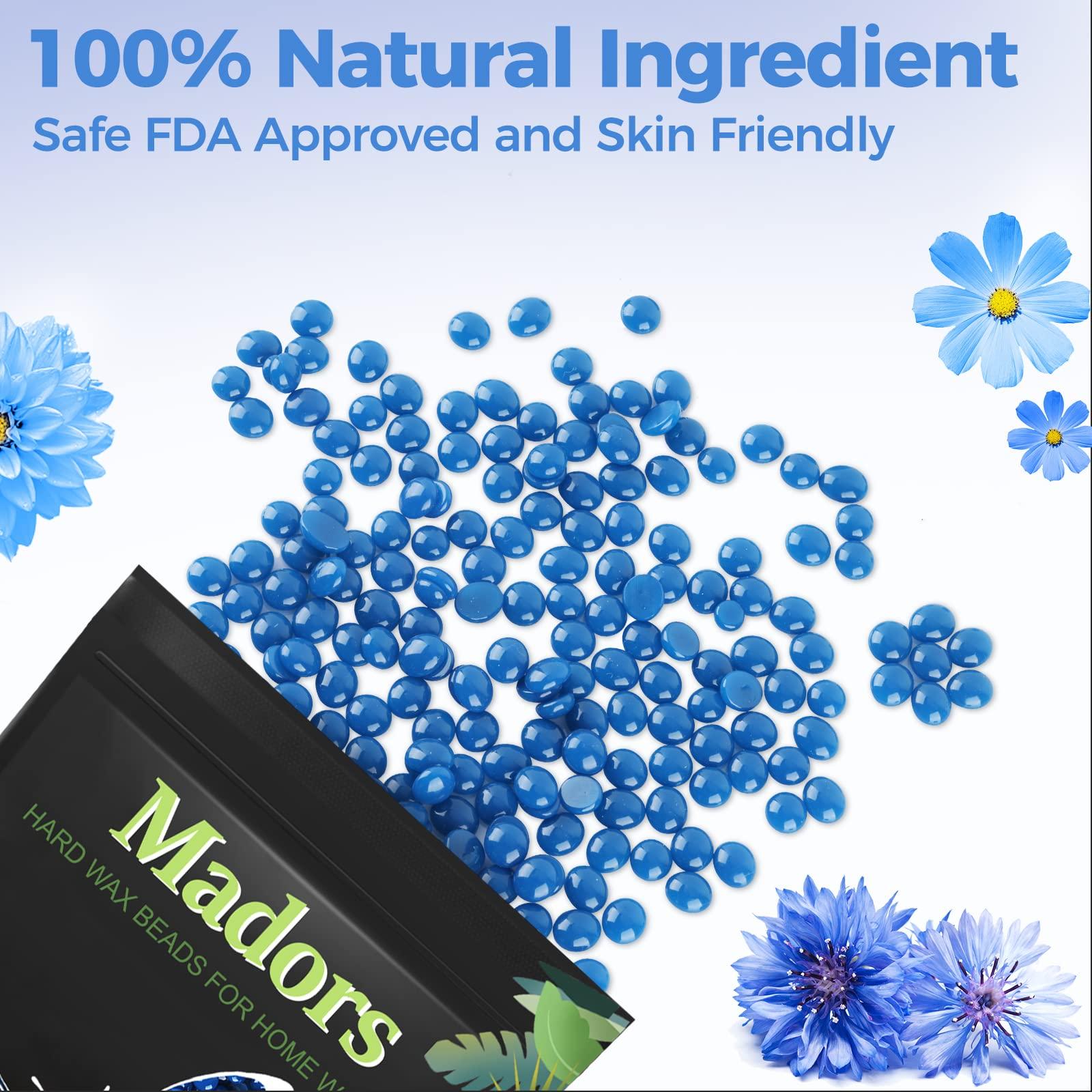 Madors Madors Hard Wax Beads for Hair Removal -1lb/16oz Wax Beans Kit with 10 Wax applicator Sticks for Full Body, Facial, Brazilian Bikin,and legs