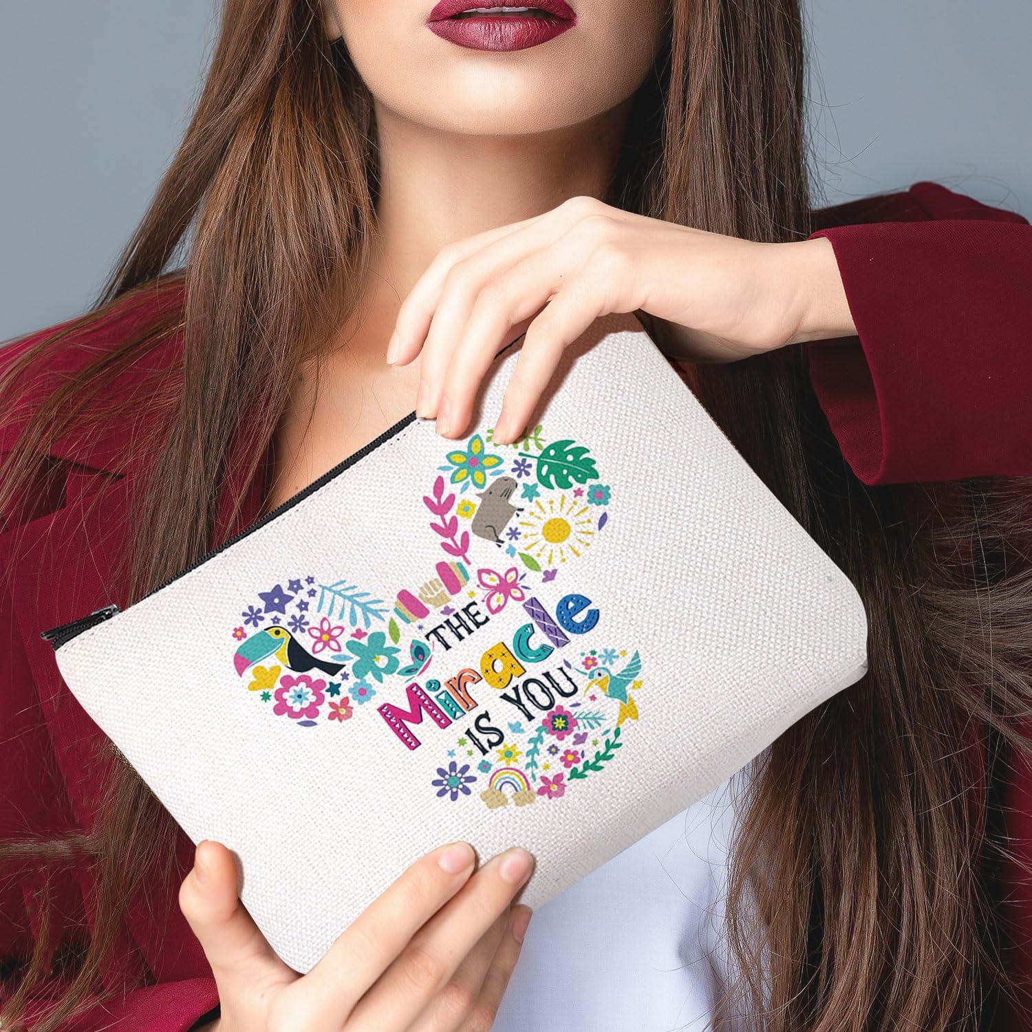 MAOFAED MAOFAED The Miracle Is You Inspirational Quote Magic Kindom Gift Cosmetics Bag Makeup Bag For Women (miracle is you)