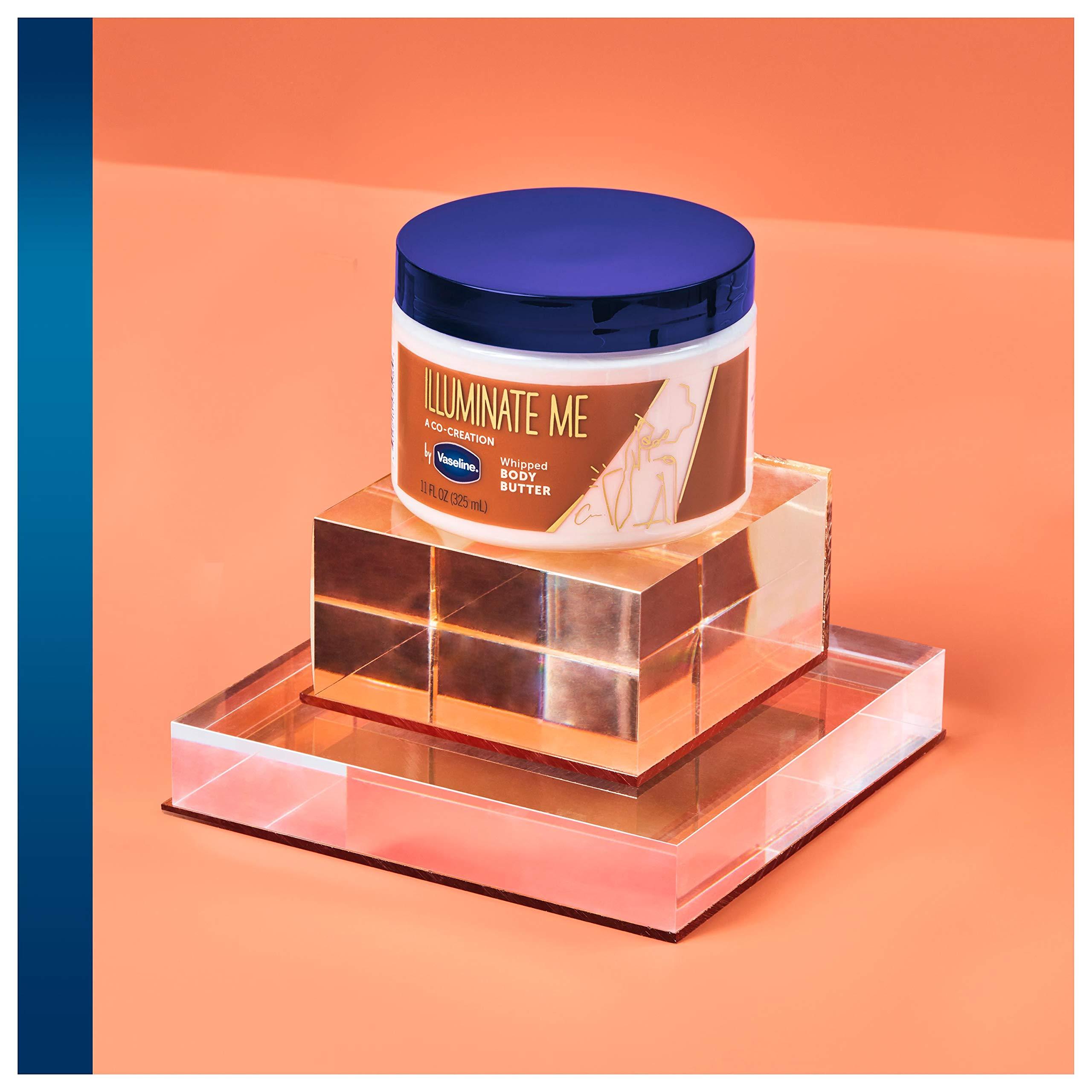 Vaseline Vaseline Illuminate Me Body Butter Whipped Body Butter Created & Radiant X Deep Nourishment Body Cream 100% Pure Shea Butter, Coconut Oil, Vitamin C, & Peptides 10 oz