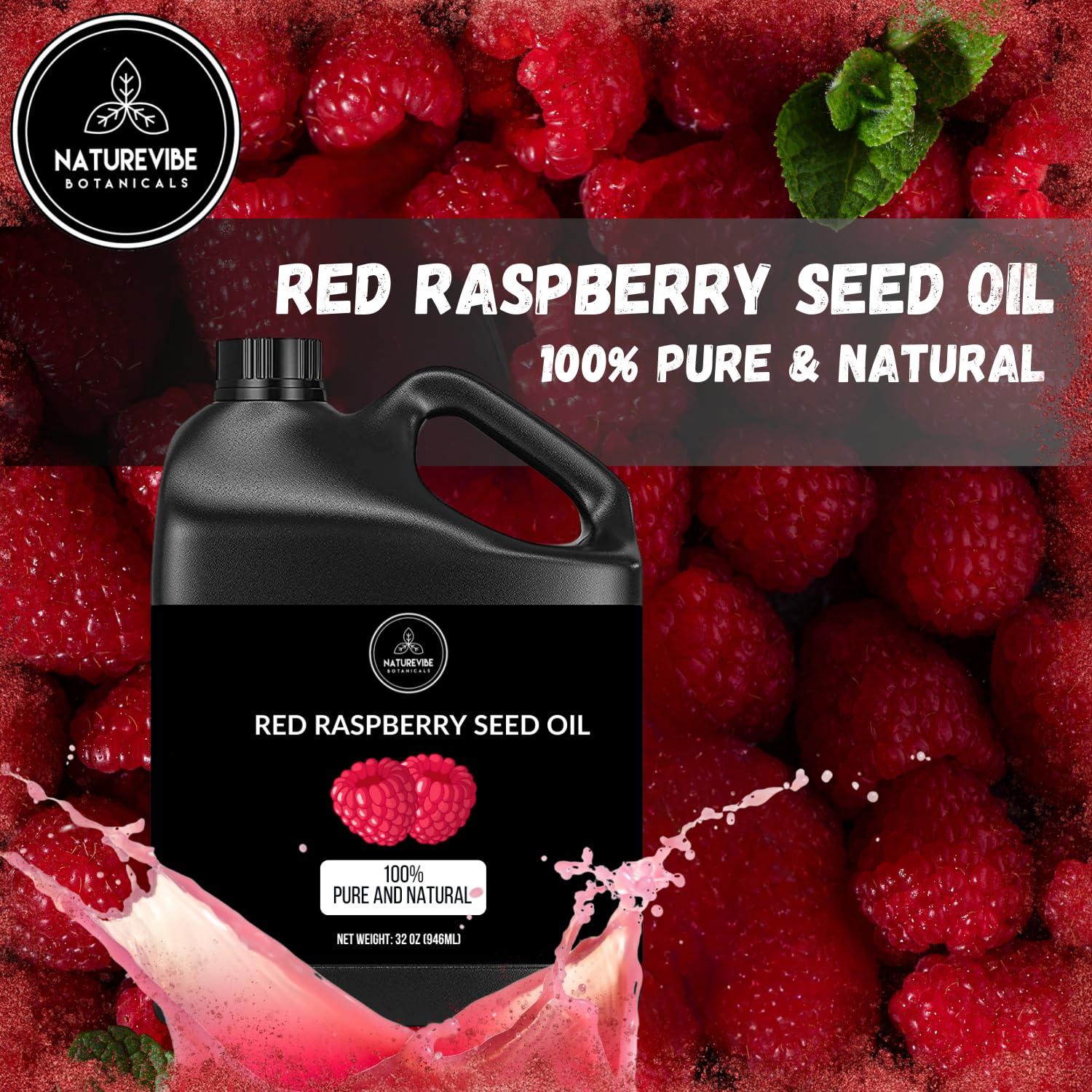 Naturevibe Botanicals Naturevibe Botanicals Red Raspberry Seed Oil 32 Ounces | 100% Pure and Natural | Great for Skin Care and Hair Care