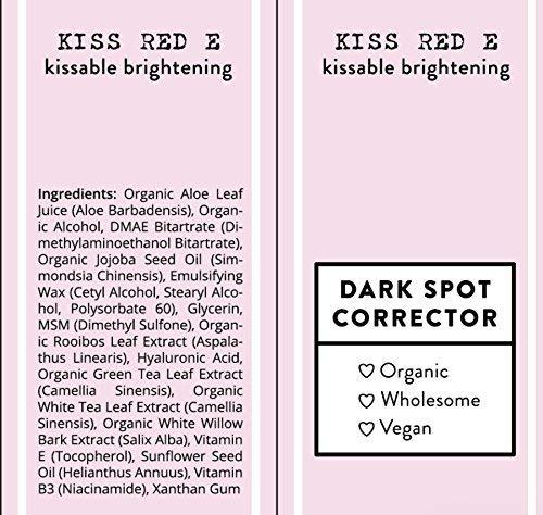Kiss Red E Kiss Red E Dark Spot Remover Corrector Cream for Face and Body. Men and Women Made in USA Hyaluronic-Acid, Green Tea Extract 1 OZ