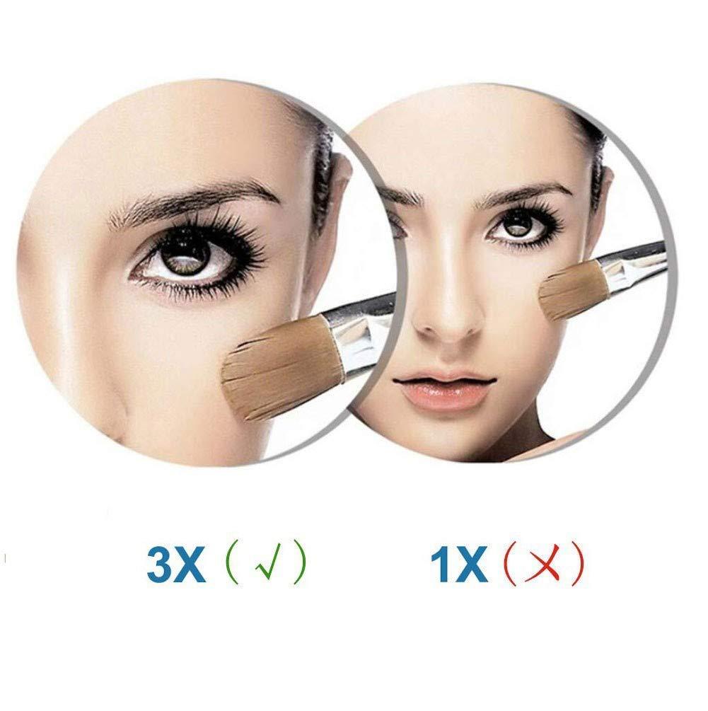 ZADIKO ZADIKO Wall Mounted Makeup Shaving Mirror with Adjustable Extendable Square 8inch 3X Magnification Surface Chrome Finish UK Plug