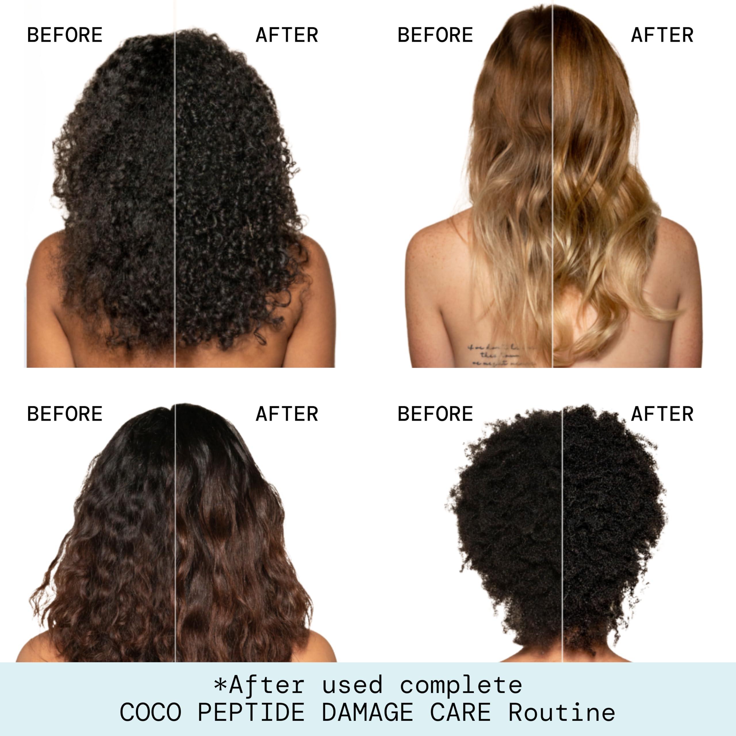 Pacifica Pacifica Coco Peptide Damage Care Shampoo & Conditioner Set - Repair Colored, Heat Treated Hair, Split Ends & Breakage, for Dry Hair - Clean Vegan & Cruelty-Free Dermatologist Tested