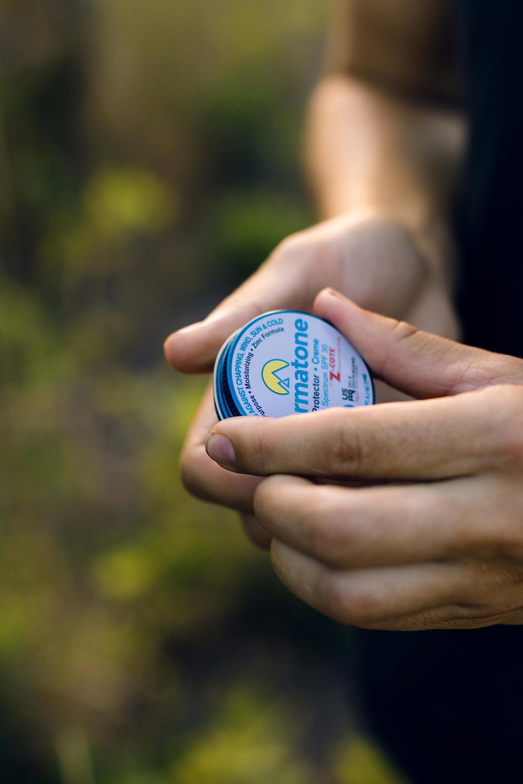 DERMATONE Dermatone Skin Protector w/Zinc | Skin Balm for Face & Lips | Barrier Cream for Sun, Wind & Cold | SPF 30 Zinc Sunscreen | Moisturize, Heal & Repair Dry Skin, 0.5 oz