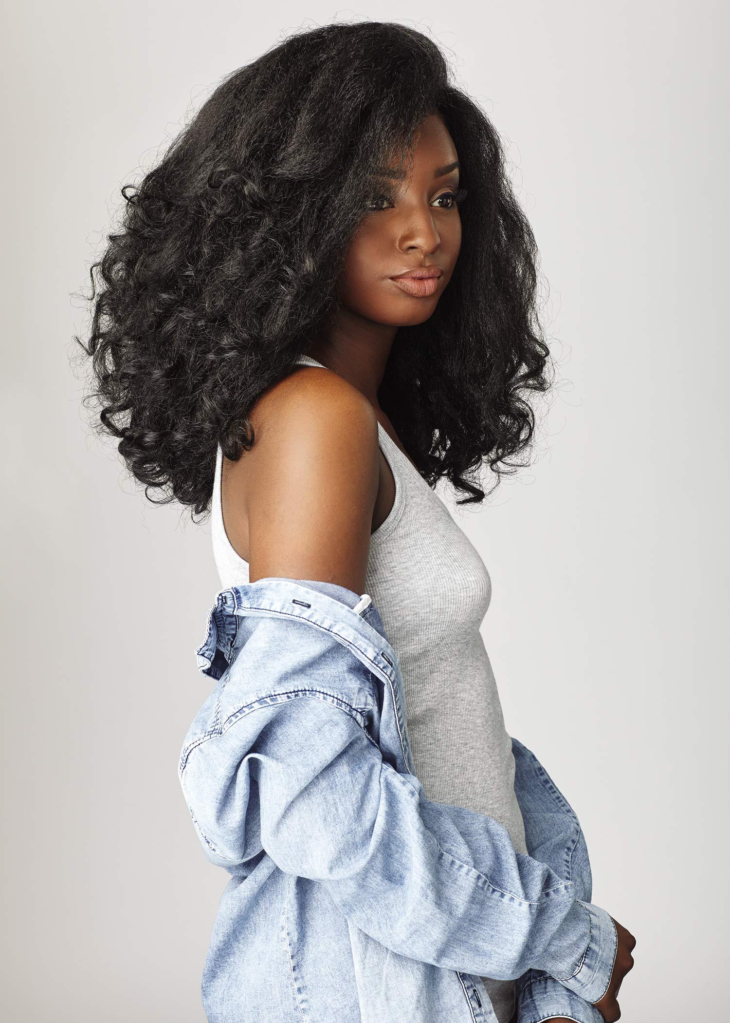 Sensationnel Sensationnel Curls kinksandco half wig - rain maker instant weave drawstring cap for natural 3c to 4c hair textures (2 DARKBROWN)